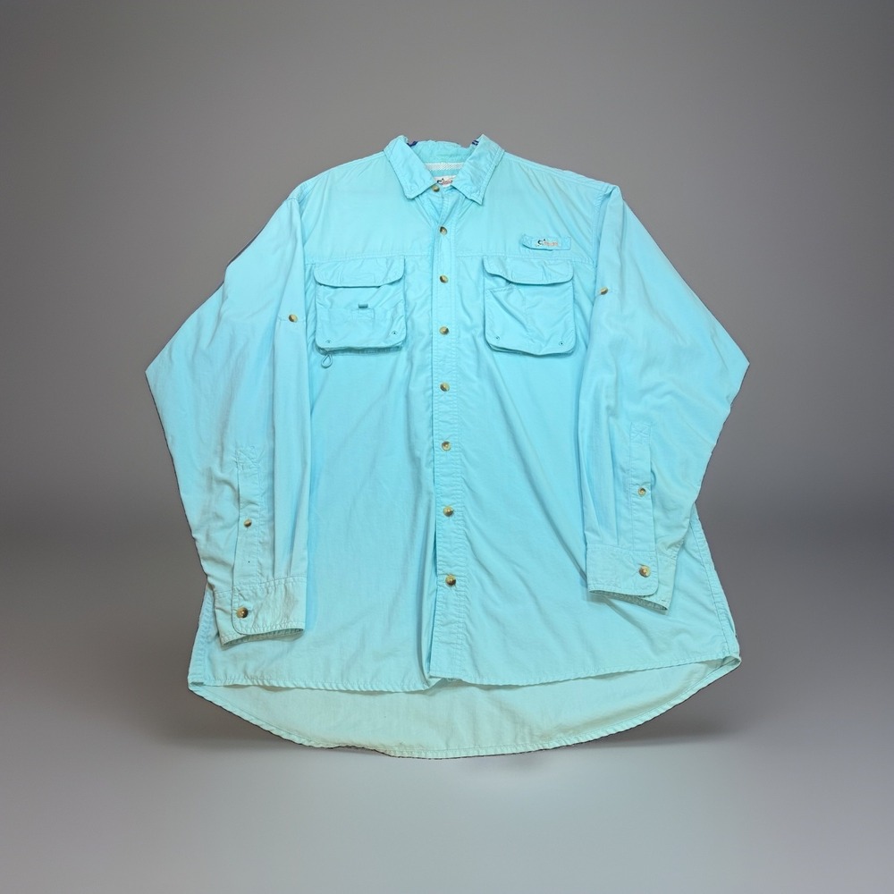 World Wide Sportsman Mens XLT Aqua Fishing Shirt Vented Long Sleeve Nylon
